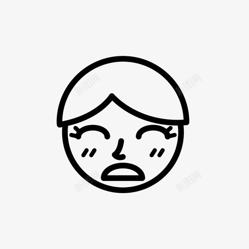 短发男孩情感图标svg_新图网 https://ixintu.com 人 女孩 悲伤 情感 男孩 短发 脸