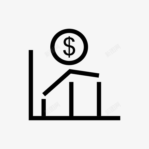 增长图表货币图标svg_新图网 https://ixintu.com 图表 增长 货币 货币线图标 金融