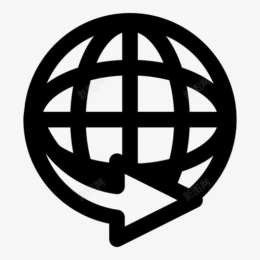 国际快递箭头地球图标svg_新图网 https://ixintu.com 国际快递 地球 物流3个加粗 环球 箭头