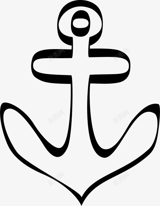 锚手拉海图标svg_新图网 https://ixintu.com 夏季 手拉 海 锚