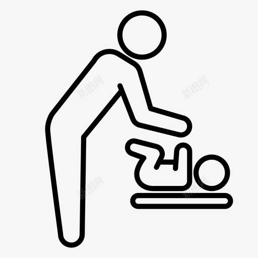 换宝宝男换尿布换桌子图标svg_新图网 https://ixintu.com 换宝宝男 换尿布 换桌子 爸爸 男 脏尿布