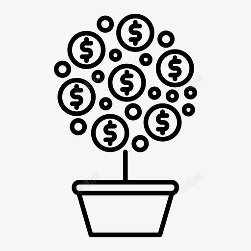 增长投资资金图标svg_新图网 https://ixintu.com 增长 投资 树木 资金