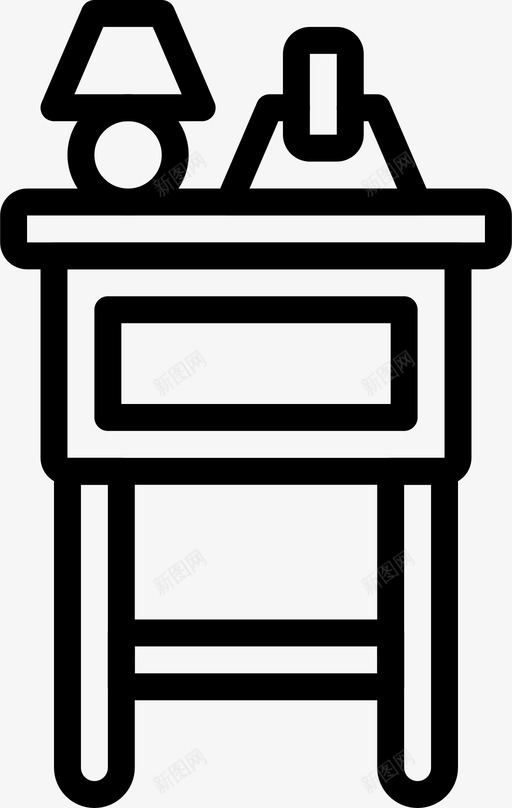 电话桌家具房子图标svg_新图网 https://ixintu.com 家具 家具轮廓2 房子 电话桌 边桌