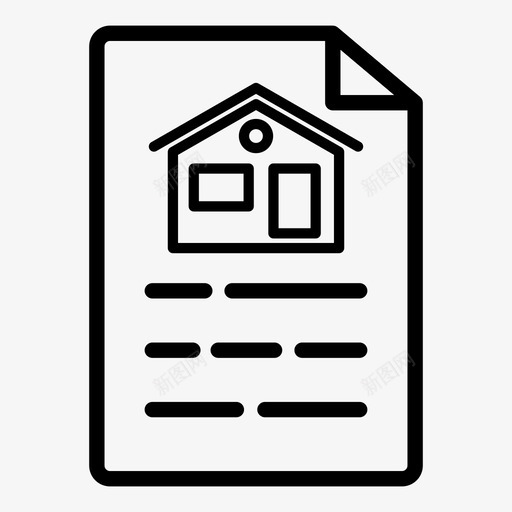 文件房屋租赁图标svg_新图网 https://ixintu.com 房屋 文件 文本 租赁 表格 费率