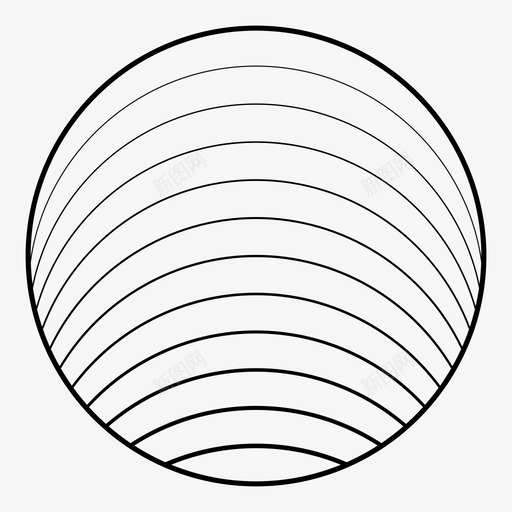 圆抽象几何学图标svg_新图网 https://ixintu.com 几何学 几何形状 圆 抽象 日出 波浪 级数