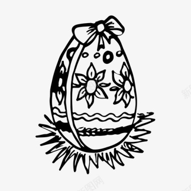 复活节彩蛋手绘图标图标