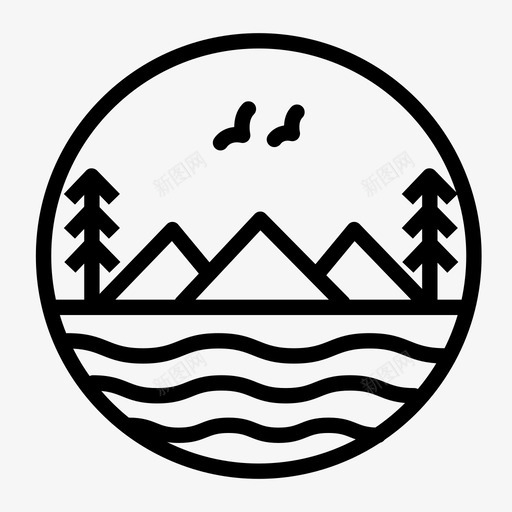 山自然鸟类图标svg_新图网 https://ixintu.com 山 自然 鸟类
