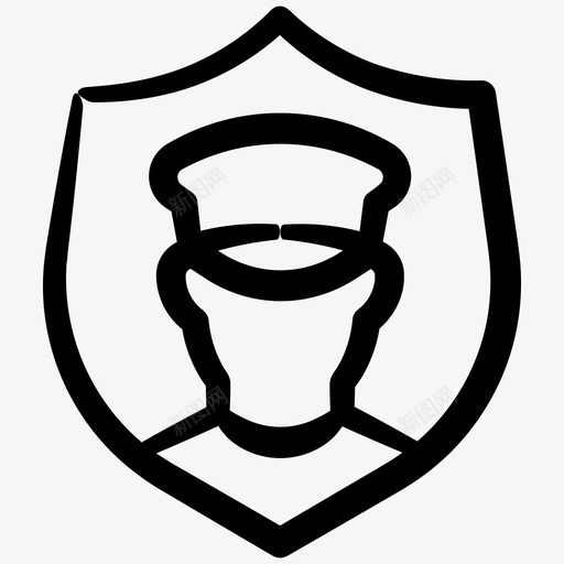 警徽盾牌墨水安全卷6图标svg_新图网 https://ixintu.com 墨水安全卷6 盾牌 警徽