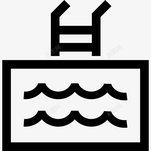 游泳池梯子池边图标svg_新图网 https://ixintu.com 梯子 池边 游泳池 酒店轮廓