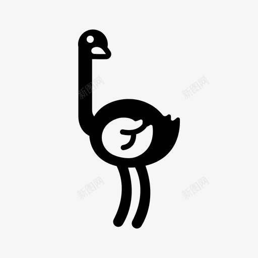 鸵鸟动物鸟图标svg_新图网 https://ixintu.com 动物 狩猎 野生动物 非洲和狩猎世界 鸟 鸵鸟