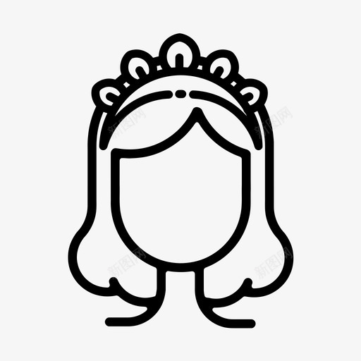 女孩脸头发图标svg_新图网 https://ixintu.com 人 头发 头带 女孩 戴着头巾的女孩 脸