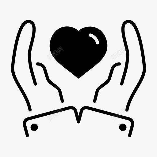 手牵心呵护保健图标svg_新图网 https://ixintu.com 保健 保护 呵护 手牵心
