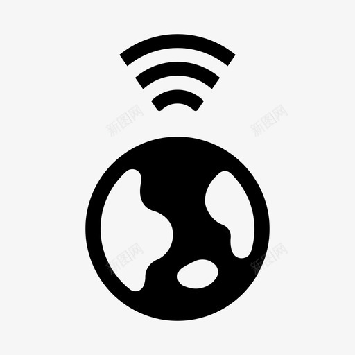 无线全球连接互联网图标svg_新图网 https://ixintu.com 互联网 无线全球 物联网融合 连接