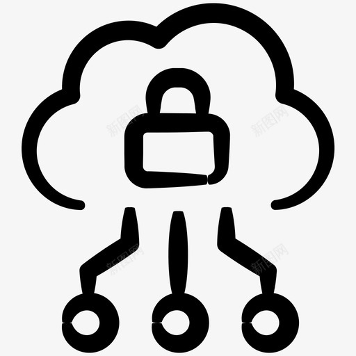 云计算锁inky安全卷5图标svg_新图网 https://ixintu.com inky安全卷5 云计算 锁