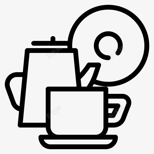 陶瓷咖啡杯子图标svg_新图网 https://ixintu.com 厨房 咖啡 家具 杯子 玻璃器皿 陶瓷