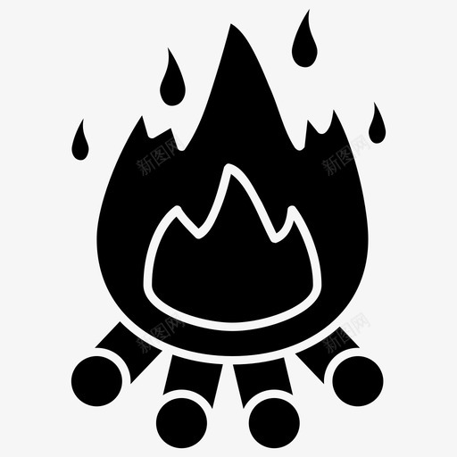 火烧营火图标svg_新图网 https://ixintu.com 火 火焰 烧 营火 野营