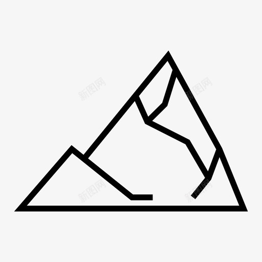 山岩石地形图标svg_新图网 https://ixintu.com 地形 山 岩石