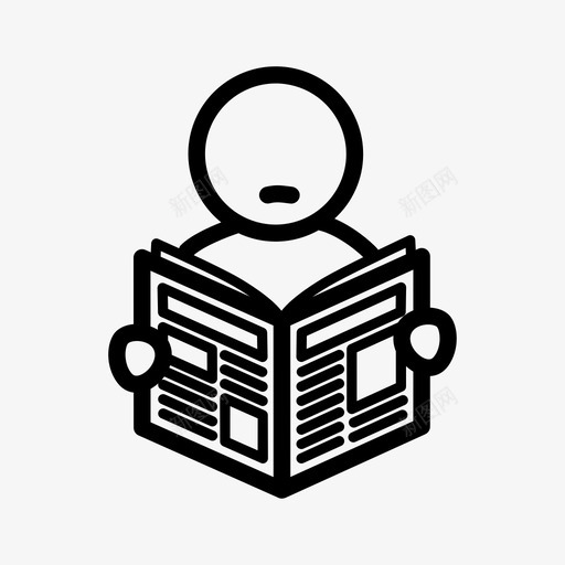 阅读杂志报纸图标svg_新图网 https://ixintu.com 发言和行动 思考 报刊 报纸 杂志 订阅 阅读