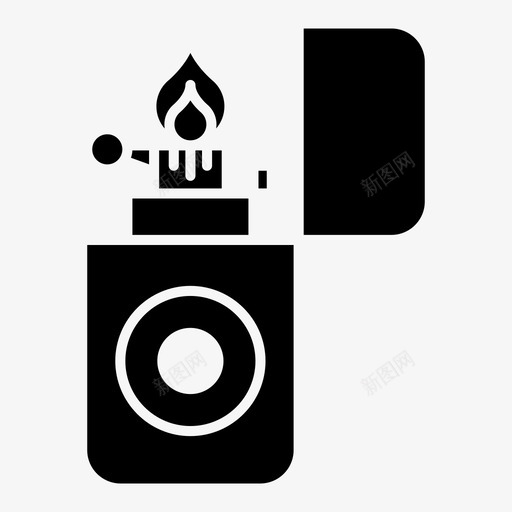 打火机火焰烟雾图标svg_新图网 https://ixintu.com zippo 吸烟 打火机 消防员和消防队固体 火焰 烟雾