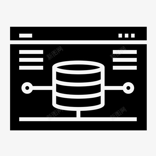 服务器联机数据数据库图标svg_新图网 https://ixintu.com 数据 数据库 数据库网络字形图标 服务器联机