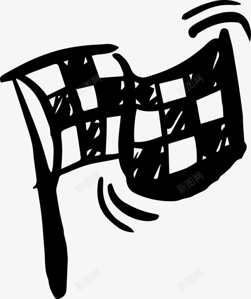 方格旗完成松散涂鸦图标svg_新图网 https://ixintu.com 完成 方格旗 松散涂鸦 胜利 赛车 运动涂鸦