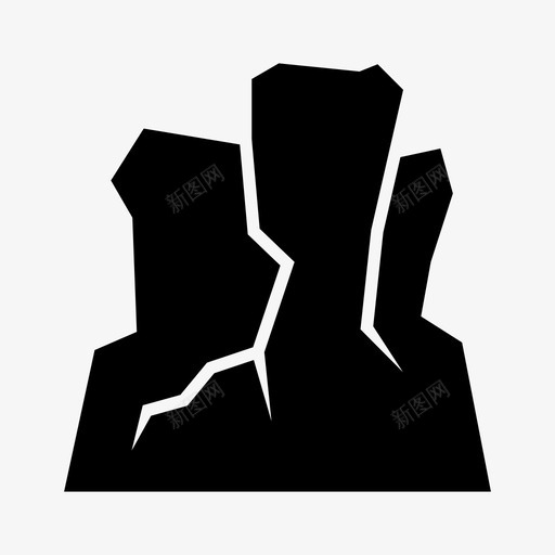 山峰岩图标svg_新图网 https://ixintu.com 地形 山 山体 岩 峰