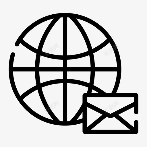 国际航运全球物流图标svg_新图网 https://ixintu.com 全球 国际航运 物流 邮政服务基本线图标集