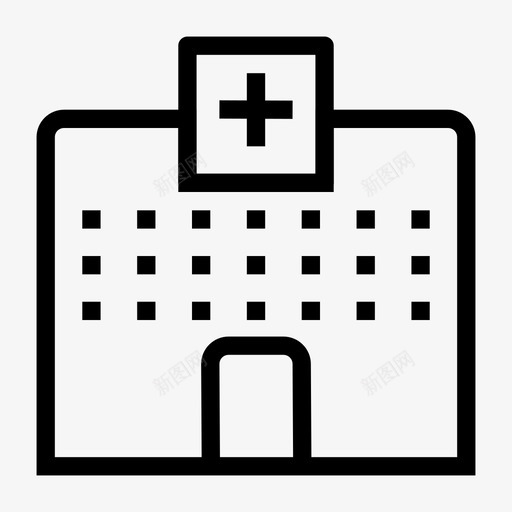 医院建筑诊所图标svg_新图网 https://ixintu.com 医疗 医疗线路图标 医院 建筑 诊所 财产