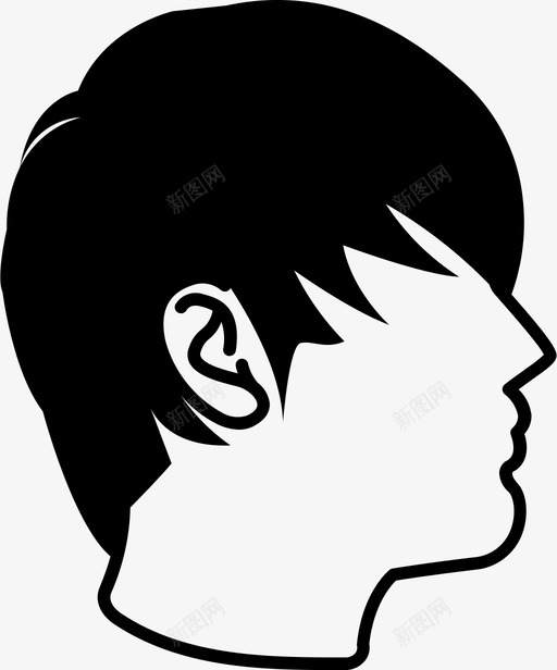 表情刘海发型图标svg_新图网 https://ixintu.com 刘海 发型 摇滚 男士发型 表情 长发