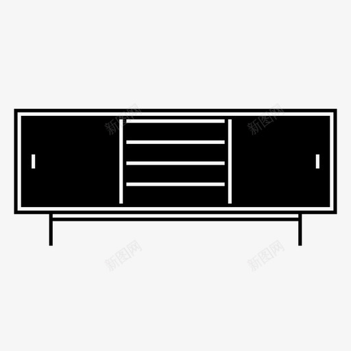 餐具柜书柜橱柜图标svg_新图网 https://ixintu.com 中世纪现代 书柜 家具 橱柜 餐具柜