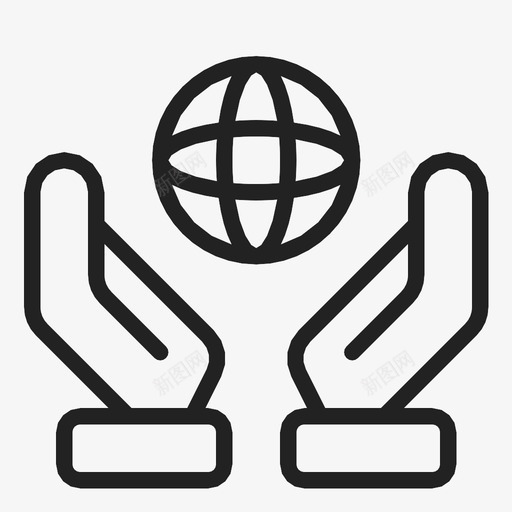 干净的世界地球手图标svg_新图网 https://ixintu.com 地球 干净的世界 手