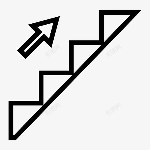 上楼增加上升图标svg_新图网 https://ixintu.com 上升 上楼 增加