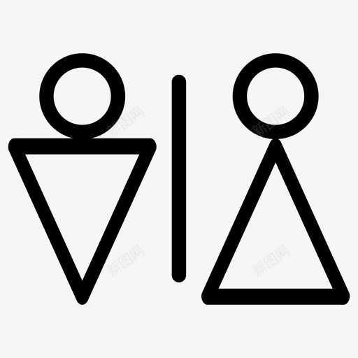 厕所招牌男女图标svg_新图网 https://ixintu.com 厕所招牌 女 男 脆