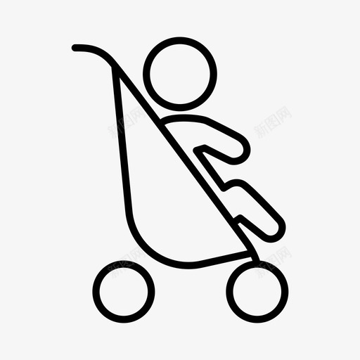 婴儿车儿童育儿图标svg_新图网 https://ixintu.com 儿童 婴儿车 幼儿 育儿