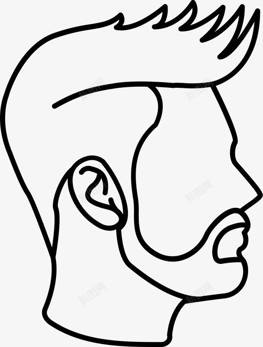 莫霍克贝克汉姆褪色图标svg_新图网 https://ixintu.com 仿鹰 假 男性发型轮廓 短款 莫霍克 褪色 贝克汉姆