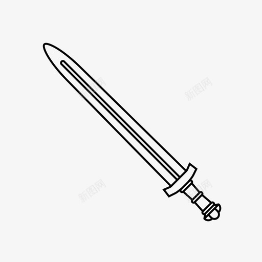 剑战斗骑士图标svg_新图网 https://ixintu.com 中世纪 剑 战斗 武器 骑士