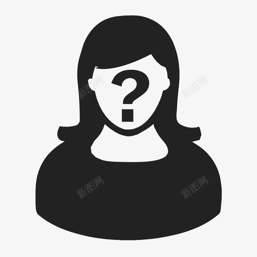 未知侧面女性马克图标svg_新图网 https://ixintu.com 女性 未知侧面 问题 马克