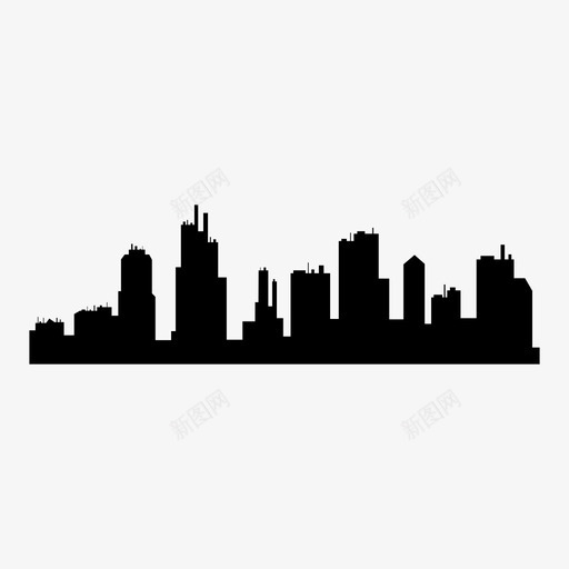 城市天际线建筑现代图标svg_新图网 https://ixintu.com 城市天际线 建筑 现代