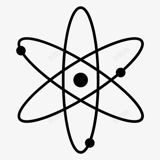 原子电子核图标svg_新图网 https://ixintu.com 原子 核 物理 电子 科学