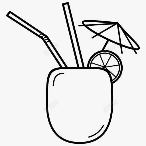 热带鸡尾酒美味果汁图标svg_新图网 https://ixintu.com 果汁 点心 热带鸡尾酒 皮纳 美味