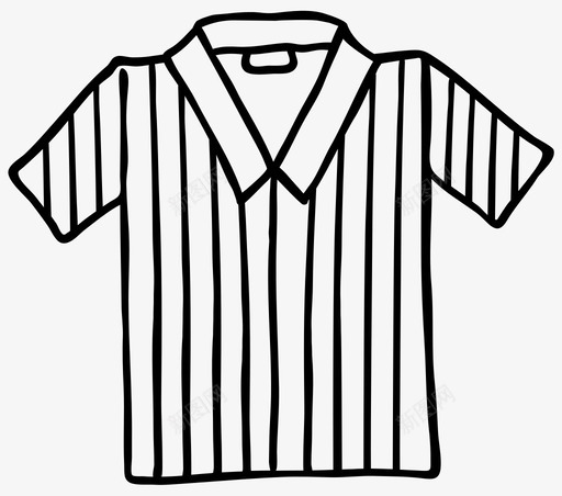 条纹马球衫服装手绘图标svg_新图网 https://ixintu.com 手绘 服装 条纹马球衫 短袖 线条 衣服 衬衫