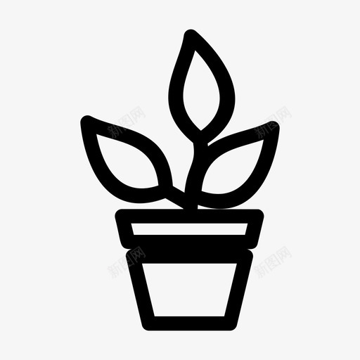 盆栽花盆绿色图标svg_新图网 https://ixintu.com 盆栽 绿色 自然 花盆