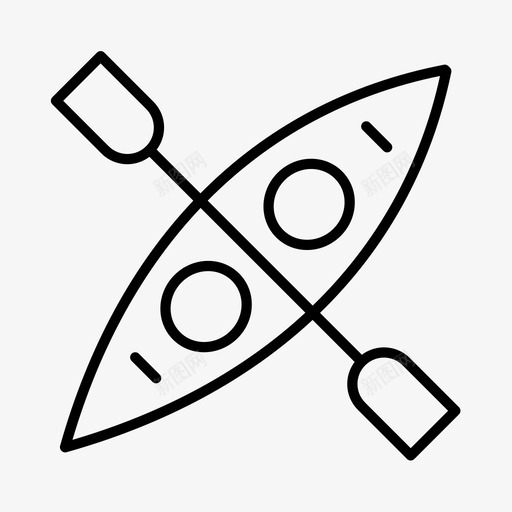 皮划艇探险露营图标svg_新图网 https://ixintu.com 探险 极限运动 水上运动 皮划艇 露营