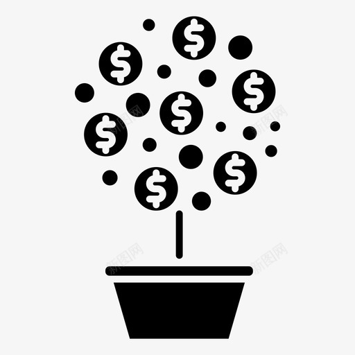 成长商业金融图标svg_新图网 https://ixintu.com 商业 成长 投资 投资雕文 树 金融