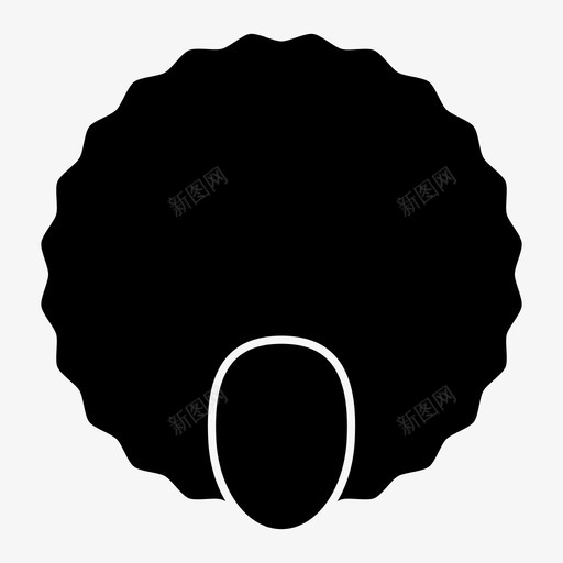 头发非洲佬大头发图标svg_新图网 https://ixintu.com 大头发 头发 梳理过的头发 非洲佬