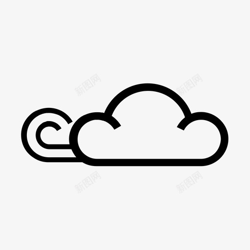 流云风图标svg_新图网 https://ixintu.com 云 天气 流 风