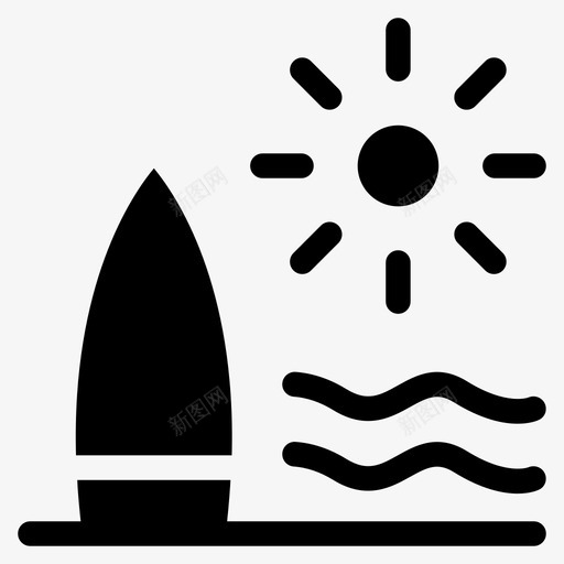 冲浪海滩大海图标svg_新图网 https://ixintu.com 冲浪 冲浪板 夏天 大海 旅行 海滩