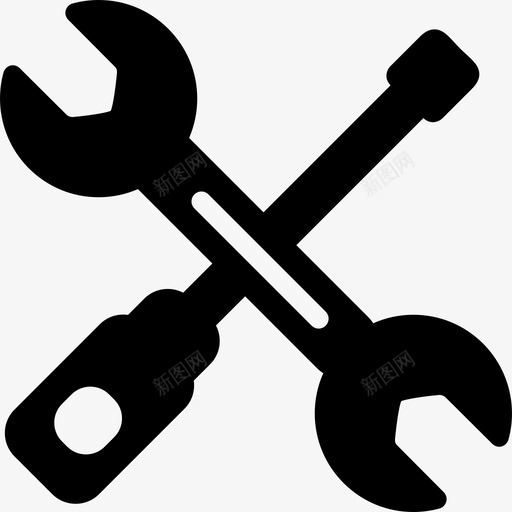 螺丝刀双头扳手施工图标svg_新图网 https://ixintu.com 双头扳手 施工图标 螺丝刀