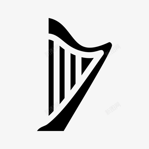 竖琴乐器音乐图标svg_新图网 https://ixintu.com 乐器 竖琴 音乐