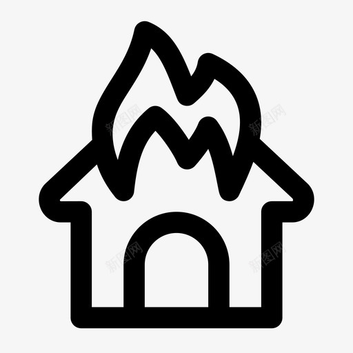 房子燃烧灾难图标svg_新图网 https://ixintu.com 家 房子 房子起火 火灾 火焰 灾难 燃烧 飞人图标灾难粗体线
